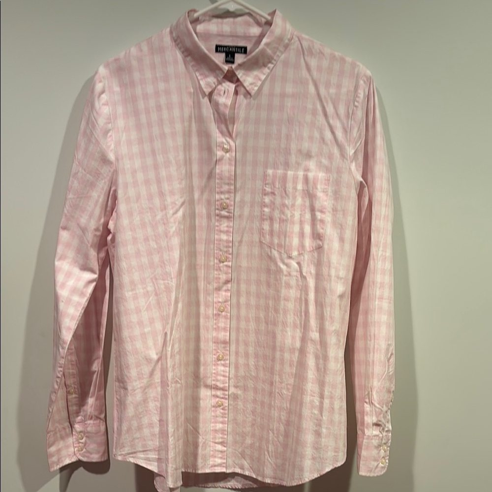 JCREW Mercantile women’s Pink Casual Button Down Shirt Lightweight Cotton, large